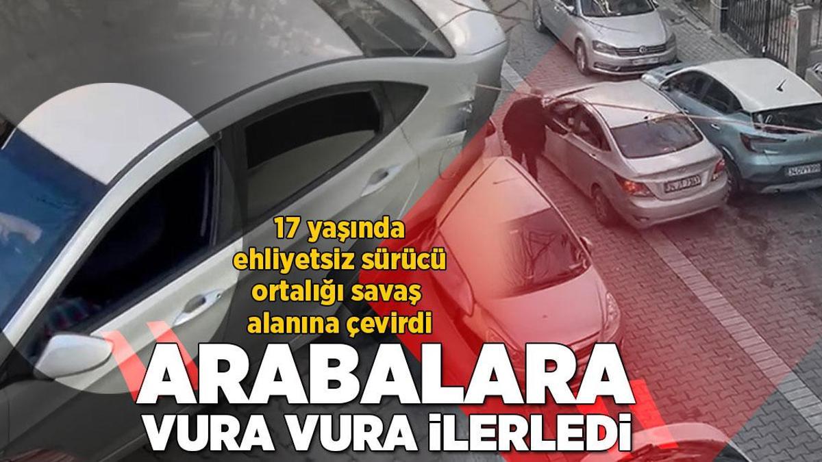 8 araca çarptı! 17 yaşındaki ehliyetsiz sürücü ortalığı birbirine kattı